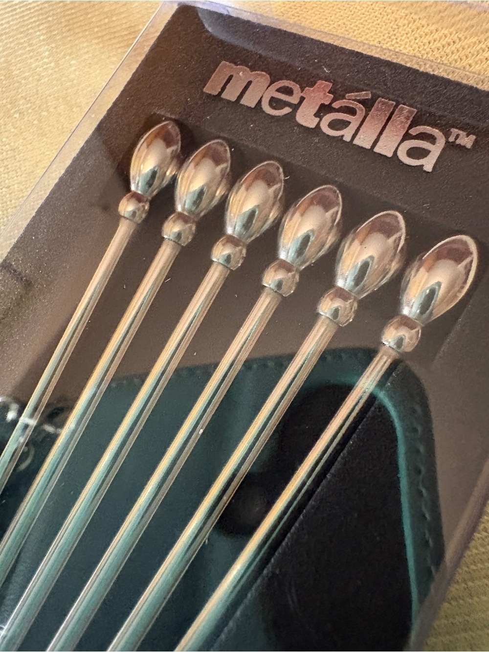 Metalla Stainless Steel Cocktail Martini Sticks - Silver set of 6 - Picture 2 of 5
